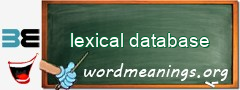 WordMeaning blackboard for lexical database